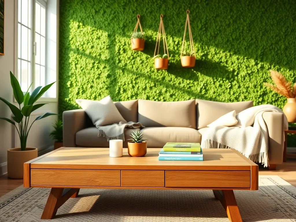 Zielona ściana w salonie: jak zrobić ją samodzielnie?